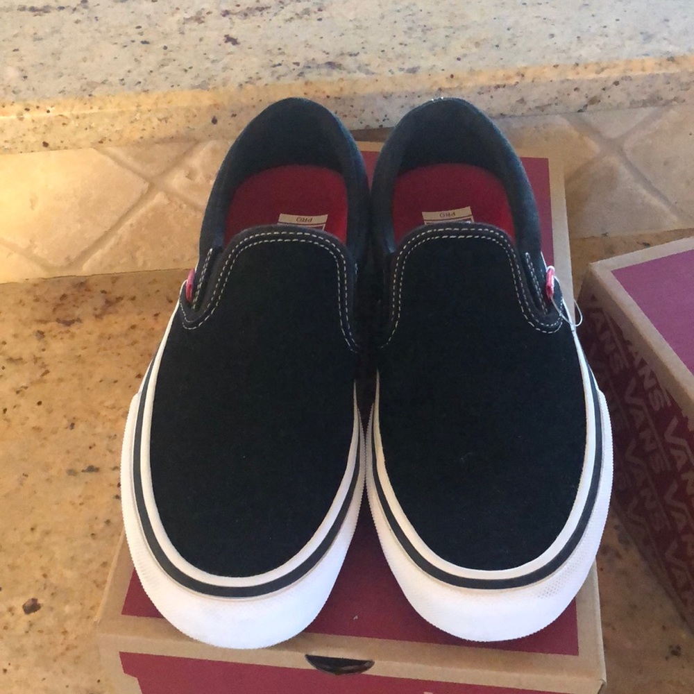Vans Slip-on pro- boys 5.5M black suede top